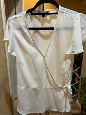 Banana Republic Cream Wrap Blouse